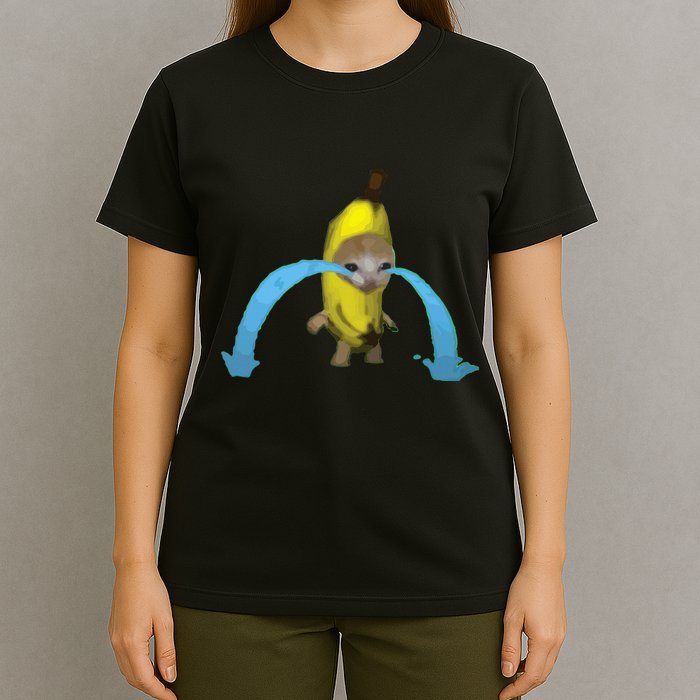 Crying Banana Cat Meme Popular Internet Meme Christmas Day T-Shirt