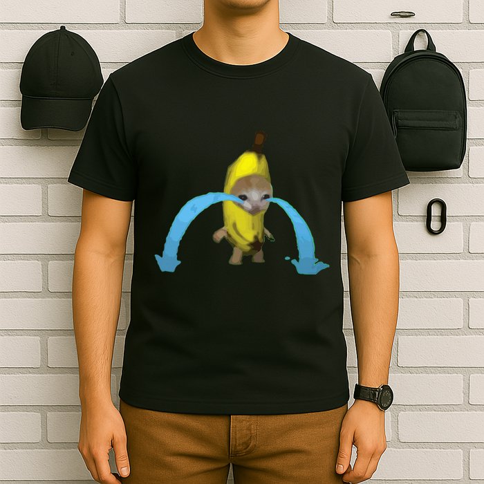 Crying Banana Cat Meme Popular Internet Meme Christmas Day T-Shirt