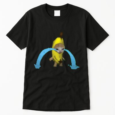 Crying Banana Cat Meme Popular Internet Meme Christmas Day Tall T-Shirt
