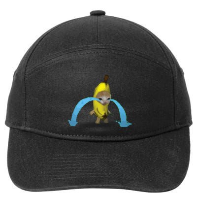 Crying Banana Cat Meme Popular Internet Meme Christmas Day 7-Panel Snapback Hat