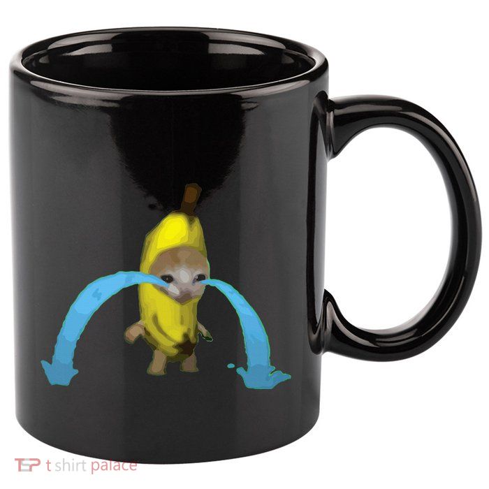 Crying Banana Cat Meme Popular Internet Meme Christmas Day 11oz C Handle Ceramic Mug