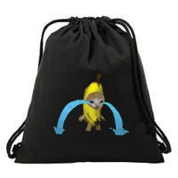 Crying Banana Cat Meme Popular Internet Meme Christmas Day Drawstring Bag
