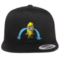 Crying Banana Cat Meme Popular Internet Meme Christmas Day Flat Bill Trucker Hat