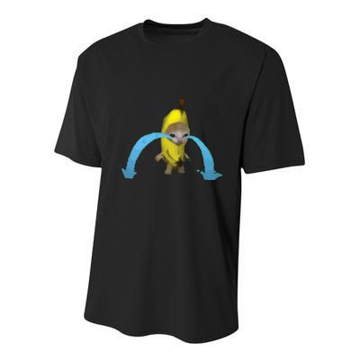 Crying Banana Cat Meme Popular Internet Meme Christmas Day Youth Performance Sprint T-Shirt