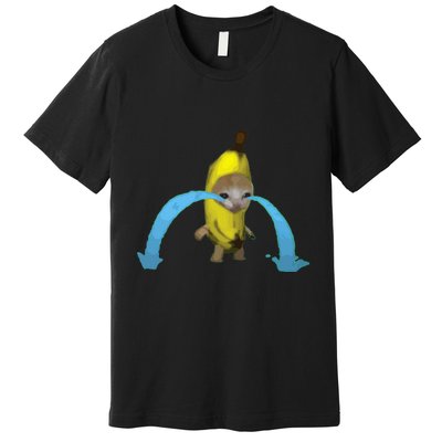 Crying Banana Cat Meme Popular Internet Meme Christmas Day Premium T-Shirt