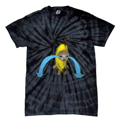 Crying Banana Cat Meme Popular Internet Meme Christmas Day Tie-Dye T-Shirt
