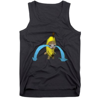 Crying Banana Cat Meme Popular Internet Meme Christmas Day Tank Top