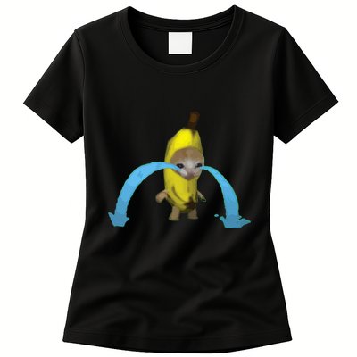 Crying Banana Cat Meme Popular Internet Meme Christmas Day Womens T-Shirt