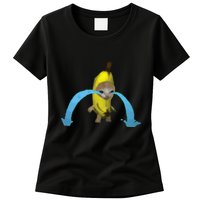 Crying Banana Cat Meme Popular Internet Meme Christmas Day Womens T-Shirt