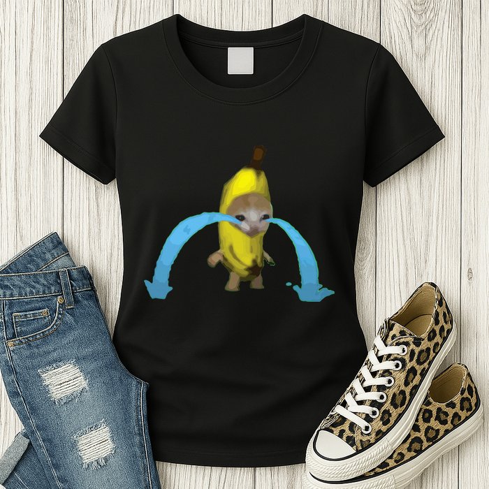 Crying Banana Cat Meme Popular Internet Meme Christmas Day Womens T-Shirt
