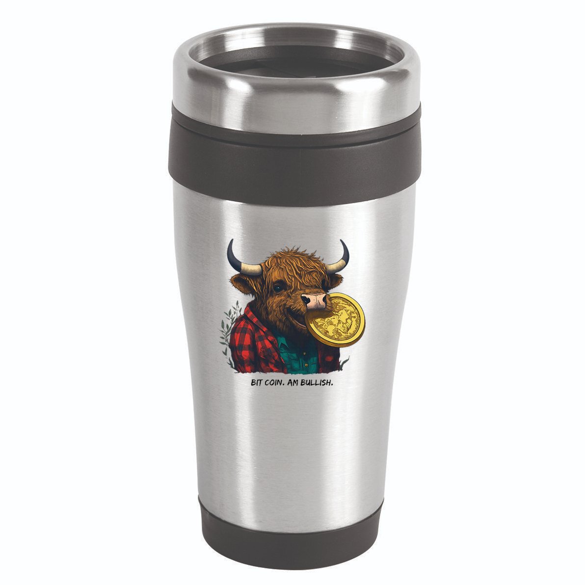 Crypto Bit Coin Am Bullish Cryptocurrency 16oz Travel Tumbler