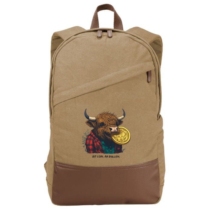 Crypto Bit Coin Am Bullish Cryptocurrency Cotton Canvas Backpack