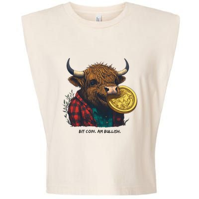 Crypto Bit Coin Am Bullish Cryptocurrency Garment-Dyed Women's Muscle Tee