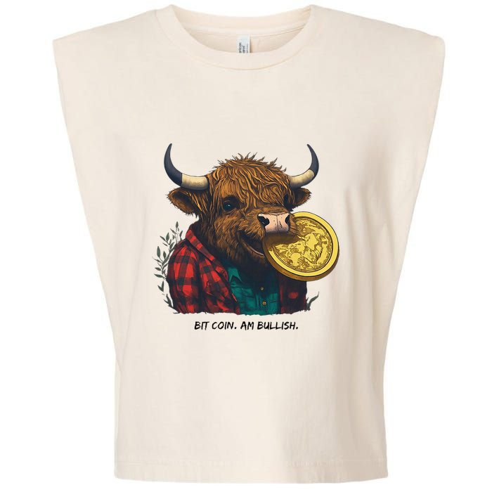 Crypto Bit Coin Am Bullish Cryptocurrency Garment-Dyed Women's Muscle Tee