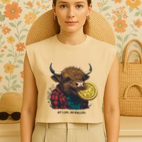 Crypto Bit Coin Am Bullish Cryptocurrency Garment-Dyed Women's Muscle Tee