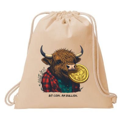 Crypto Bit Coin Am Bullish Cryptocurrency Drawstring Bag