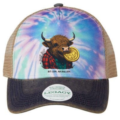 Crypto Bit Coin Am Bullish Cryptocurrency Legacy Tie Dye Trucker Hat