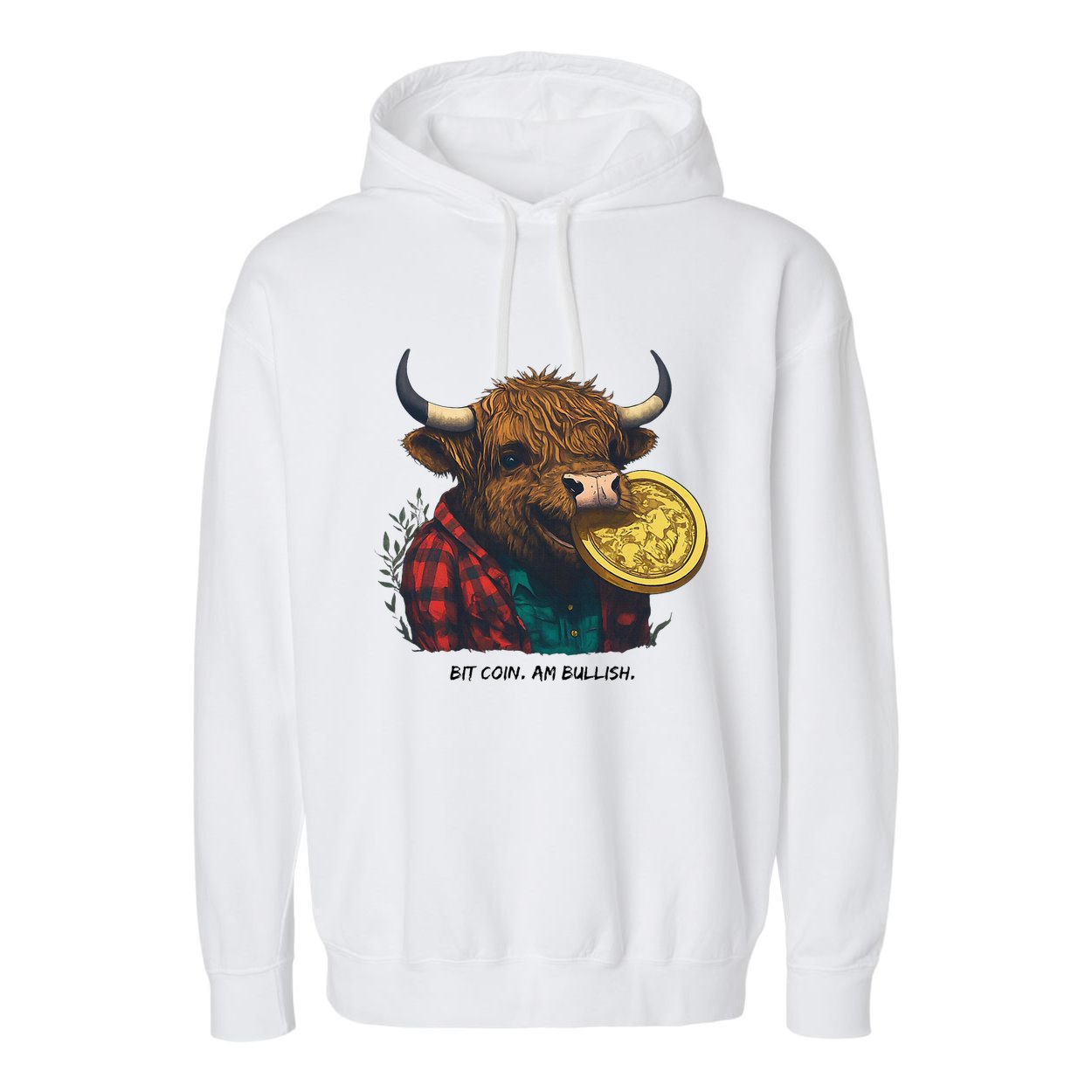 Crypto Bit Coin Am Bullish Cryptocurrency Garment-Dyed Fleece Hoodie