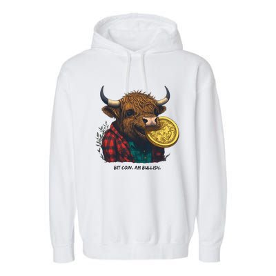 Crypto Bit Coin Am Bullish Cryptocurrency Garment-Dyed Fleece Hoodie