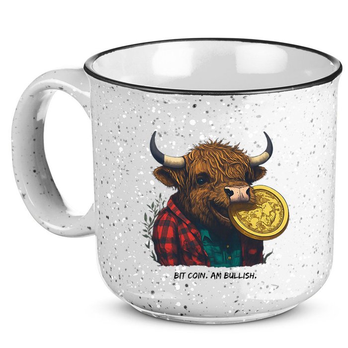 Crypto Bit Coin Am Bullish Cryptocurrency 15oz Campfire Ceramic Mug