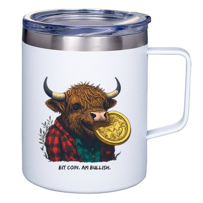 Crypto Bit Coin Am Bullish Cryptocurrency 12oz Stainless Steel Coffee Mug