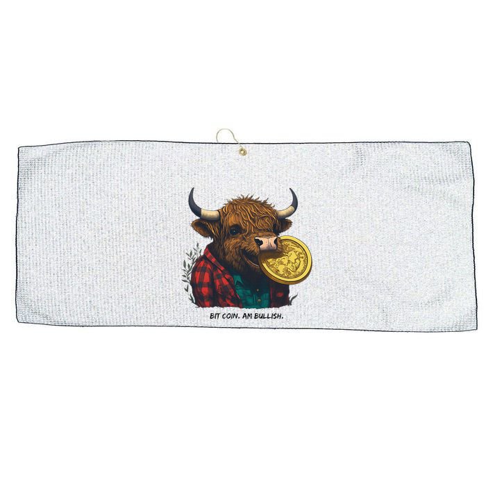 Crypto Bit Coin Am Bullish Cryptocurrency Large Microfiber Waffle Golf Towel