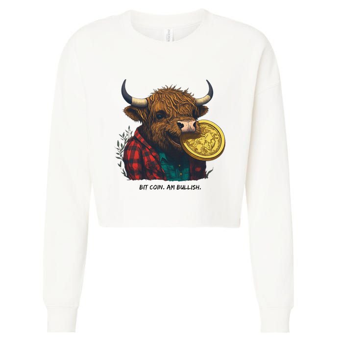 Crypto Bit Coin Am Bullish Cryptocurrency Cropped Pullover Crew