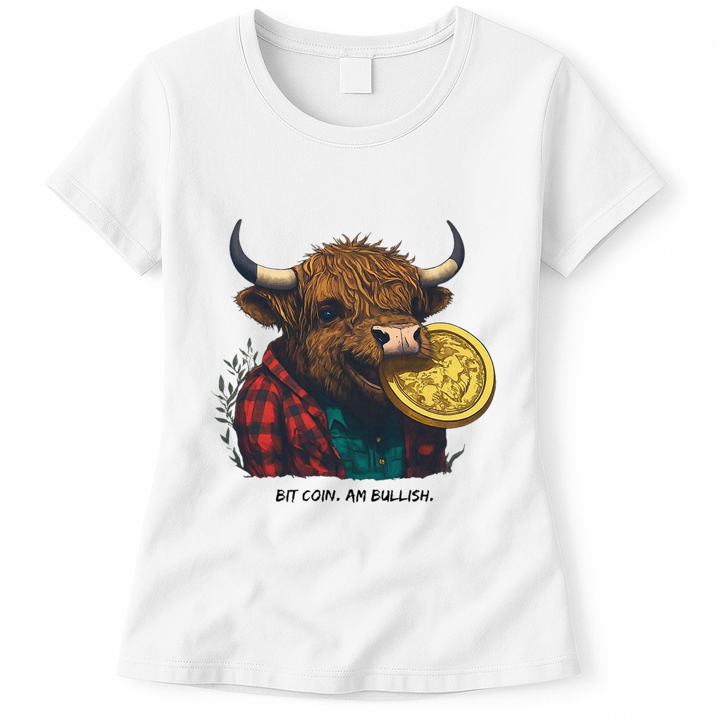Crypto Bit Coin Am Bullish Cryptocurrency Womens T-Shirt