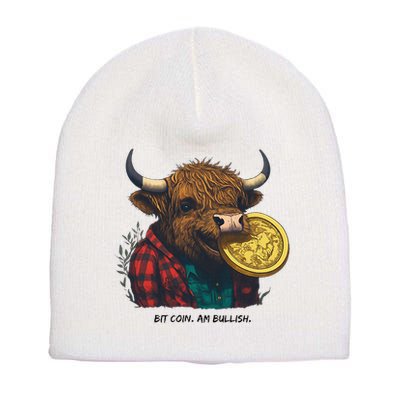 Crypto Bit Coin Am Bullish Cryptocurrency Short Acrylic Beanie
