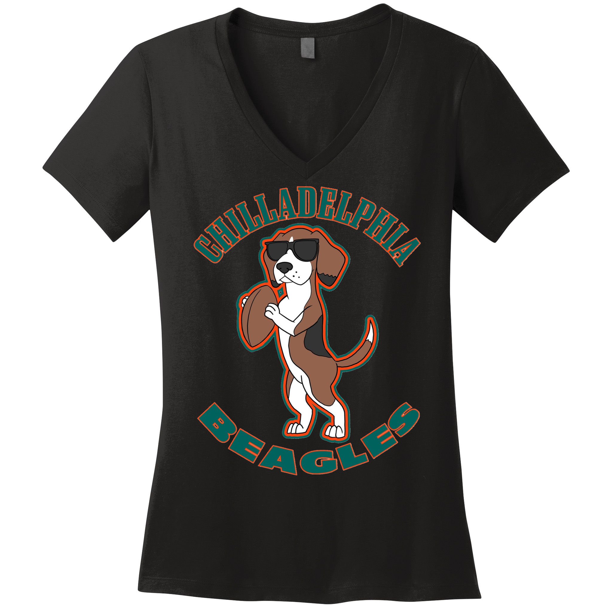 Chilladelphia Beagles Women's V-Neck T-Shirt