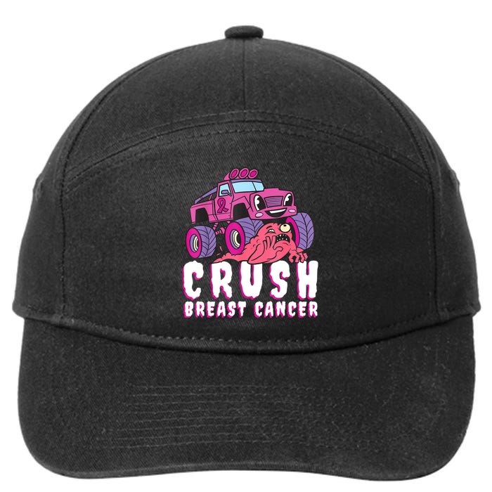 Crush Breast Cancer Awareness Monster Truck October Pink 7-Panel Snapback Hat