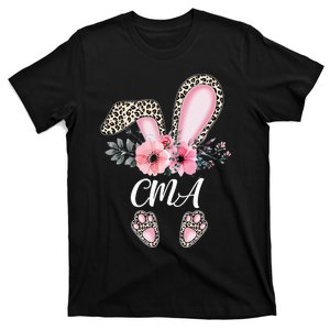 Cute Bunny CMA Nurse Leopard Rabbit Easter Day T-Shirt