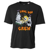 Code Boo Crew Funny Ghost Nurse Halloween Costume Nursing Cooling Performance Crew T-Shirt