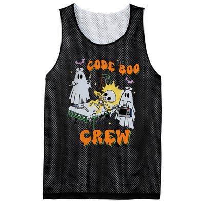 Code Boo Crew Funny Ghost Nurse Halloween Costume Nursing Mesh Reversible Basketball Jersey Tank