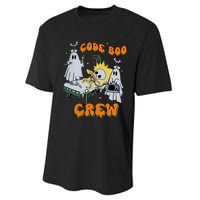 Code Boo Crew Funny Ghost Nurse Halloween Costume Nursing Performance Sprint T-Shirt