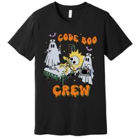 Code Boo Crew Funny Ghost Nurse Halloween Costume Nursing Premium T-Shirt