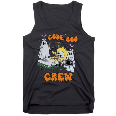 Code Boo Crew Funny Ghost Nurse Halloween Costume Nursing Tank Top