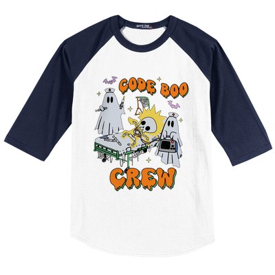 Code Boo Crew Funny Ghost Nurse Halloween Costume Nursing Baseball Sleeve Shirt