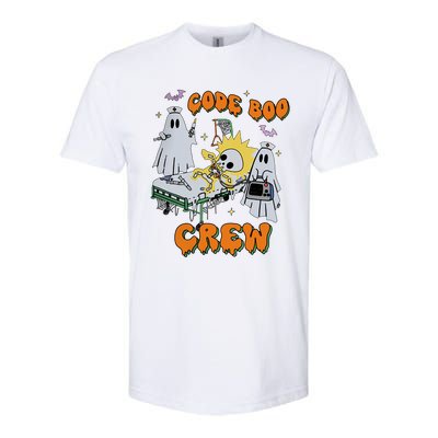 Code Boo Crew Funny Ghost Nurse Halloween Costume Nursing Softstyle CVC T-Shirt