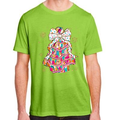 Coquette Bow Christmas Pin.K Floral Xmas Adult ChromaSoft Performance T-Shirt