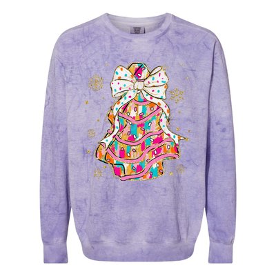 Coquette Bow Christmas Pin.K Floral Xmas Colorblast Crewneck Sweatshirt