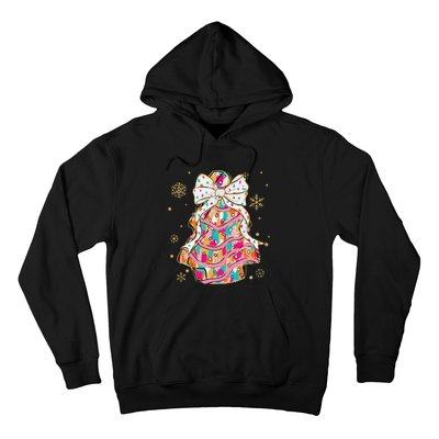 Coquette Bow Christmas Pin.K Floral Xmas Hoodie