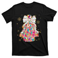 Coquette Bow Christmas Pin.K Floral Xmas T-Shirt