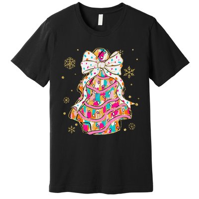 Coquette Bow Christmas Pin.K Floral Xmas Premium T-Shirt