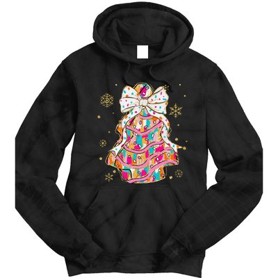 Coquette Bow Christmas Pin.K Floral Xmas Tie Dye Hoodie