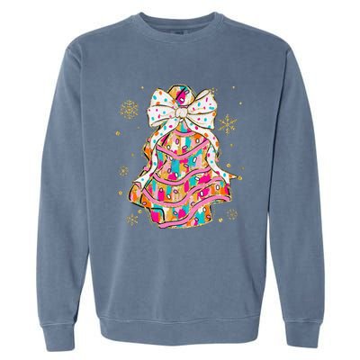 Coquette Bow Christmas Pin.K Floral Xmas Garment-Dyed Sweatshirt