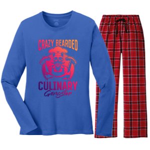 Crazy Bearded Culinary Gangster Culinary Crazy Chef Cook Meaningful Gift Women's Long Sleeve Flannel Pajama Set 