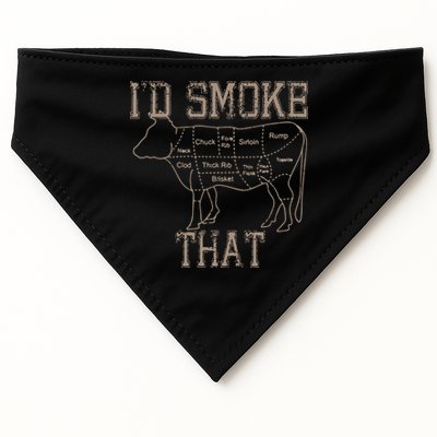 Chef Butcher Cook BBQ Id Smoke That Cow Beef Funny Gift USA-Made Doggie Bandana