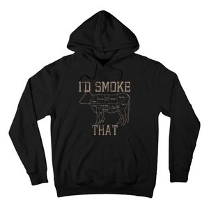 Chef Butcher Cook BBQ Id Smoke That Cow Beef Funny Gift Hoodie