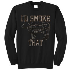 Chef Butcher Cook BBQ Id Smoke That Cow Beef Funny Gift Sweatshirt